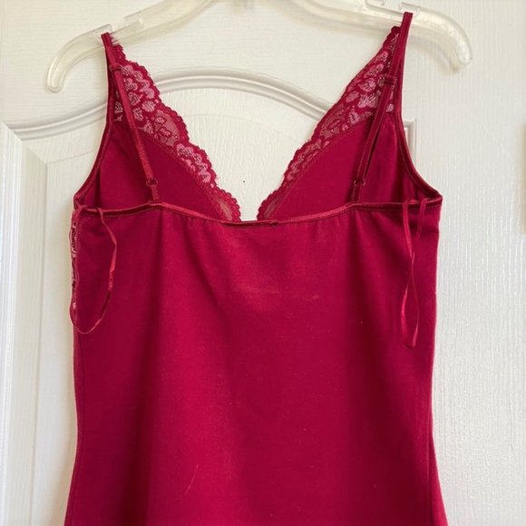 INC Cotton/Spandex /Lace camisole - Cerise Pink - Picture 2 of 8